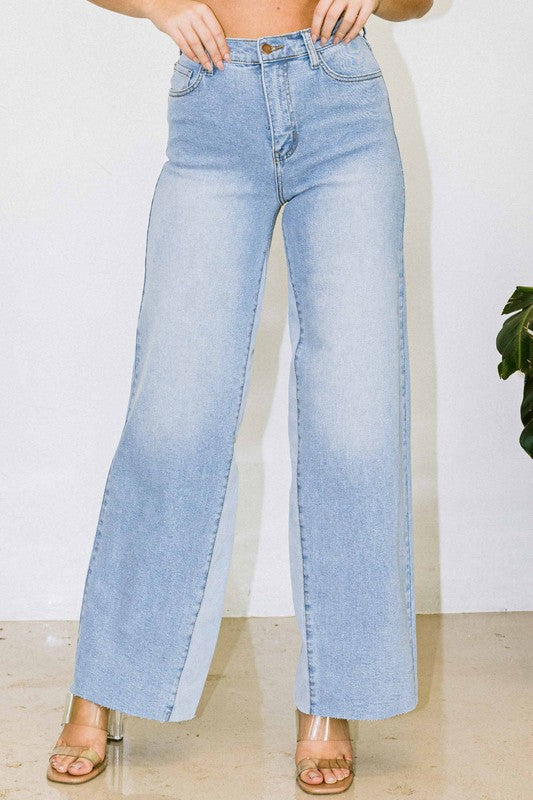 VIBRANT HIGH RISE NON-DISTRESSED WIDE JEANS