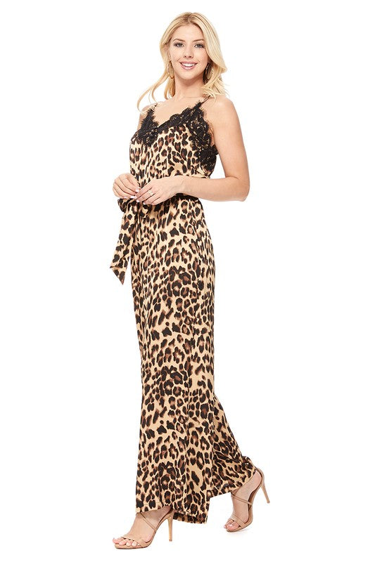 Animal Print Woven Jumpsuit