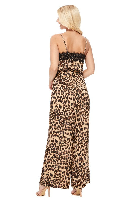 Animal Print Woven Jumpsuit