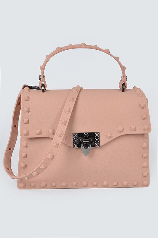 Monotone Studded Clutch - Light Pink