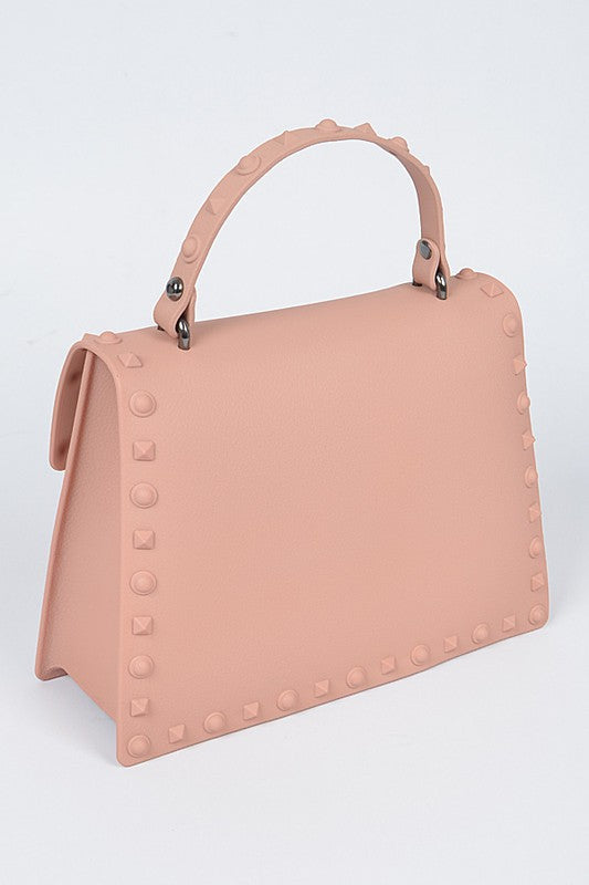 Monotone Studded Clutch - Light Pink