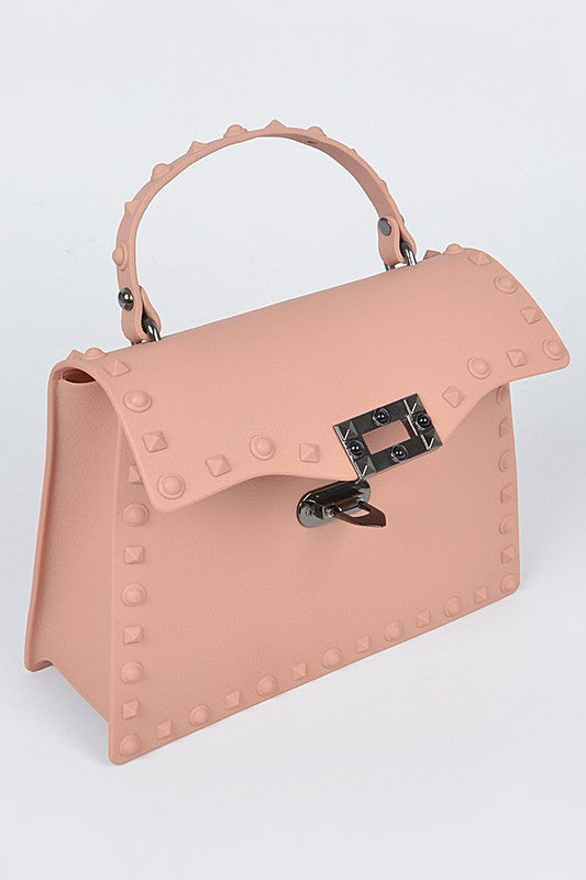 Monotone Studded Clutch - Light Pink